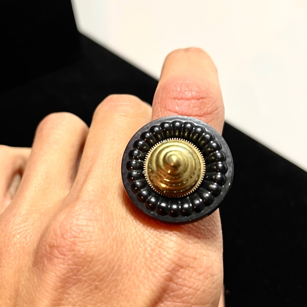 Spiral Spike Ring Industrial Chic Adjustable Watch Gear Accent Steampunk Retro